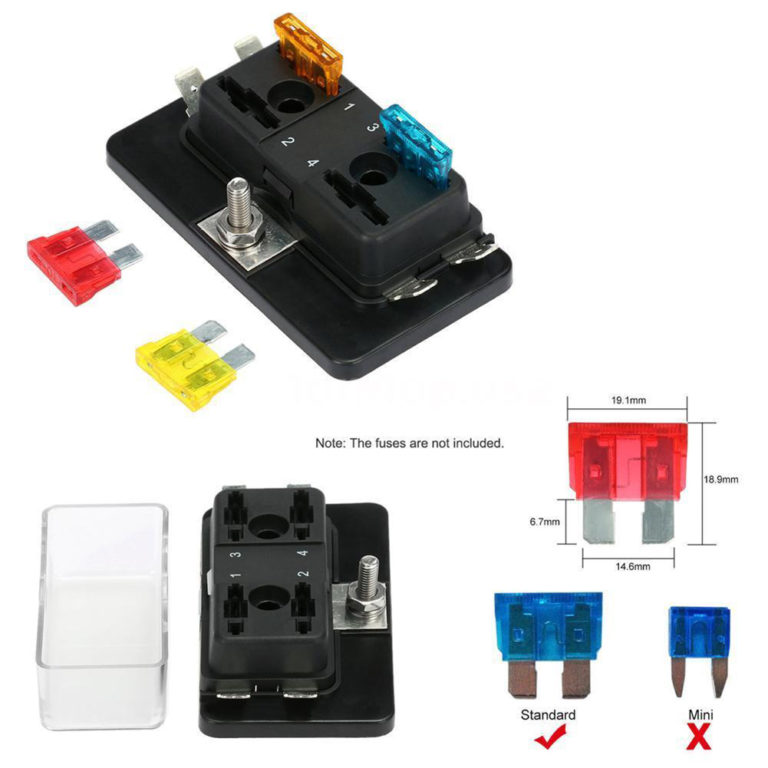 buy 4 Gang ATO/ATC Common Bus Fused Distribution Block With Screw