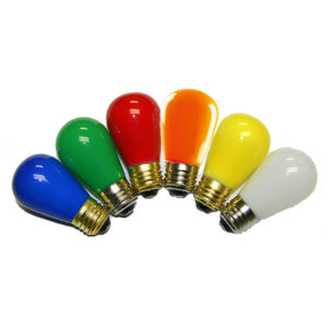S14 Decorative LED Light Bulb1 copy 300x300 - S14 Style LED Colored Bulbs -LED S14 lamps for direct replacement of 11W incandescent versions, saving 90% in running costs. Frosted Bulb: Yes. LED Opaque glass bulb 1.4W / E26 base. Six colors available opaque glass bulbs. - sign-led, residential-lighting, comm-led - S14 Decorative LED Light Bulb1 copy 300x300