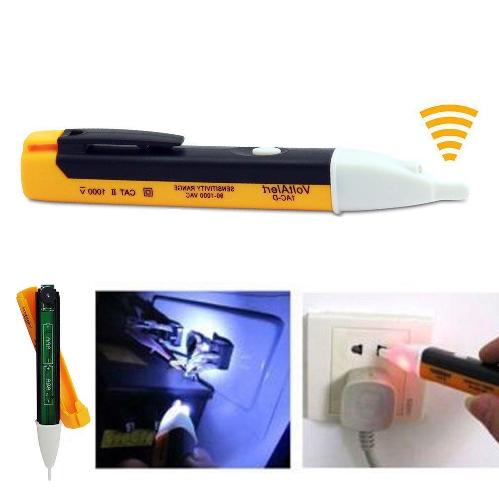 Sensor Tester Pen AC 90~1000V Non-Contact Electric LED Voltage Detector Tool Kit 
