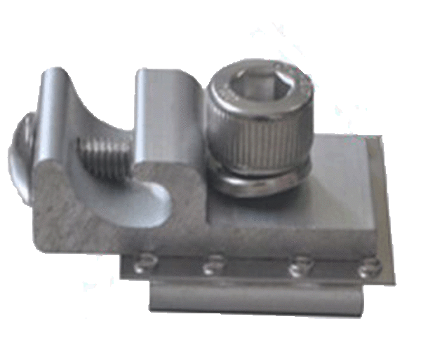 UPSRM GL 600x485 - Grounding Clamp for Solar Mounting Rail -Device to connect ground cable to solar mounting rail system.  Anodized aluminum splice with stainless steel bolt. - solar-mounting-equipment - UPSRM GL 600x485
