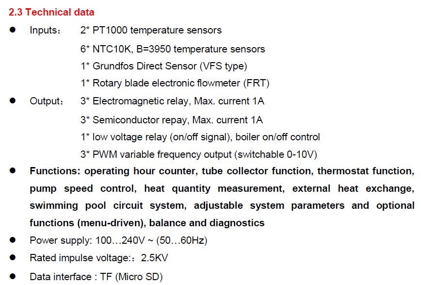 3 1 - SR658 Solar Controller -SR658 smart solar water heater controller 110~240V for temperature controller of split solar water heater systems including swimming pool control and data logging to Micro-SD Card - sdhw-controllers - 3 1