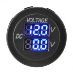 Dual Voltmeter Panel Mount Meter DC12/24V Blue LED