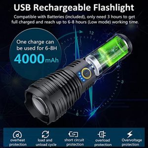 71yx4bBgMEL. AC SX522  300x300 - Rechargeable LED Flashlight, 3000 Lumens Super Bright Zoomable Waterproof Flashlight - - flashlights - 71yx4bBgMEL. AC SX522  300x300